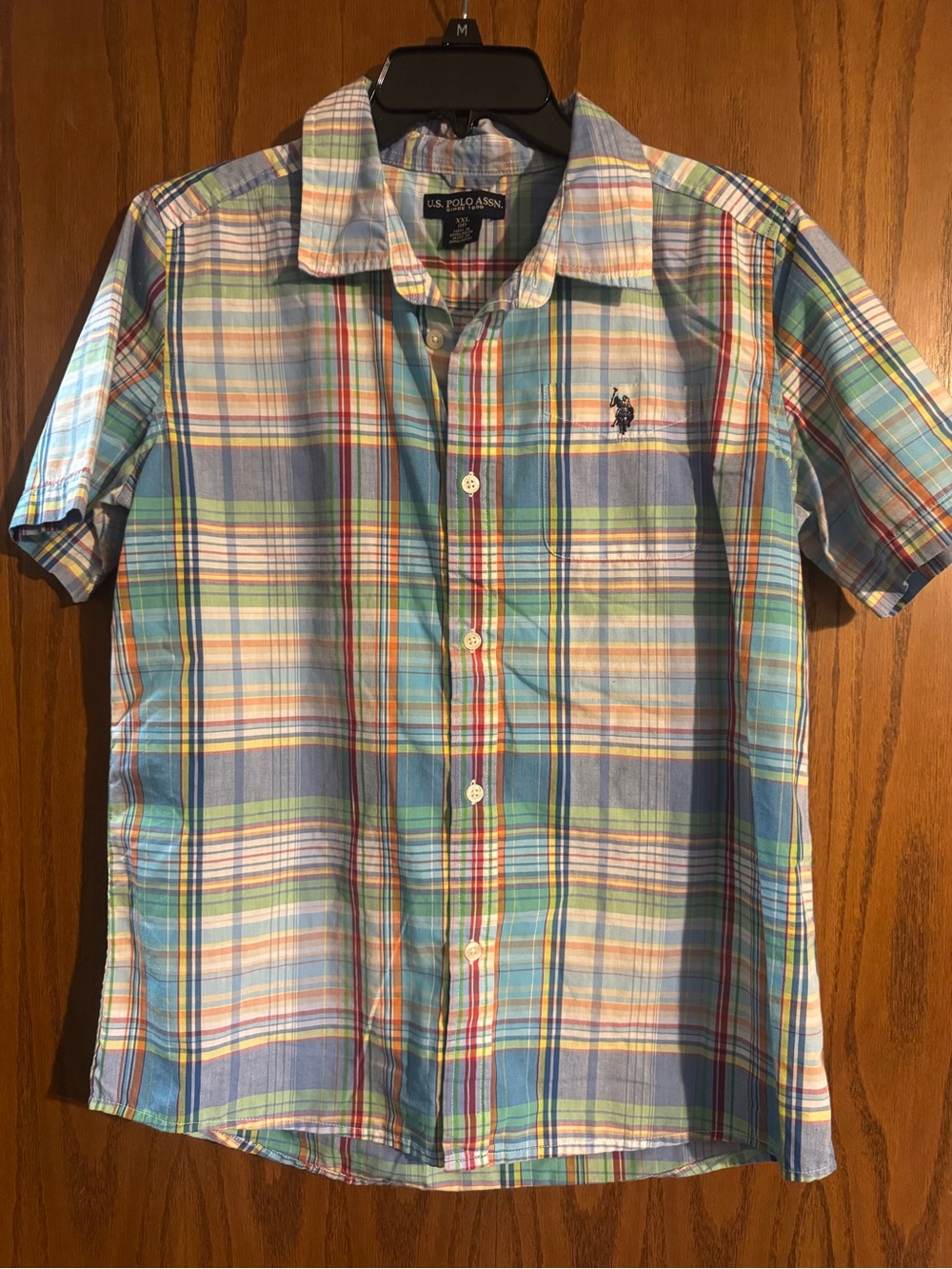 U.S. Polo Assn. Men's Short-Sleeve Plaid Button-Down Shirt - Blue Multi